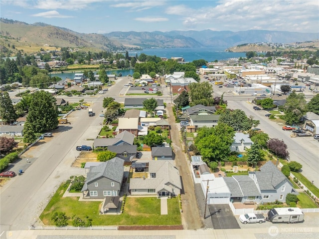 214 S Bradley St, Chelan, WA 98816 - aerial view of residential area with a water and mountain view