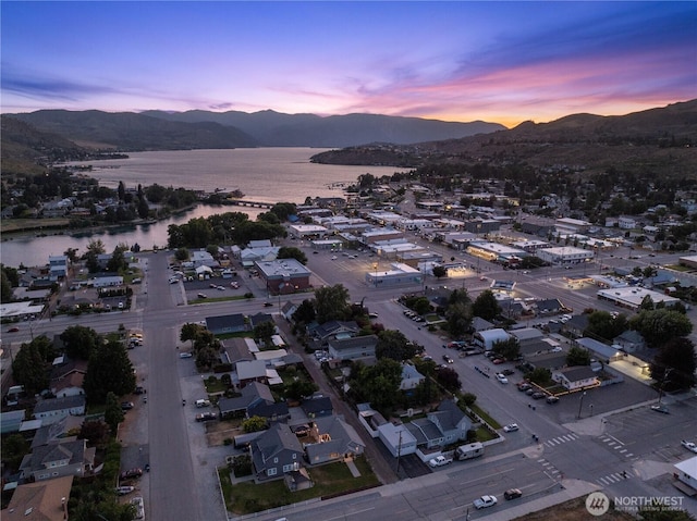214 S Bradley St, Chelan, WA 98816 - aerial view of property's location with a water and mountain view