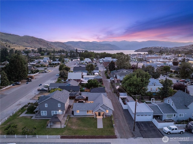 214 S Bradley St, Chelan, WA 98816 - aerial perspective of suburban area featuring mountains