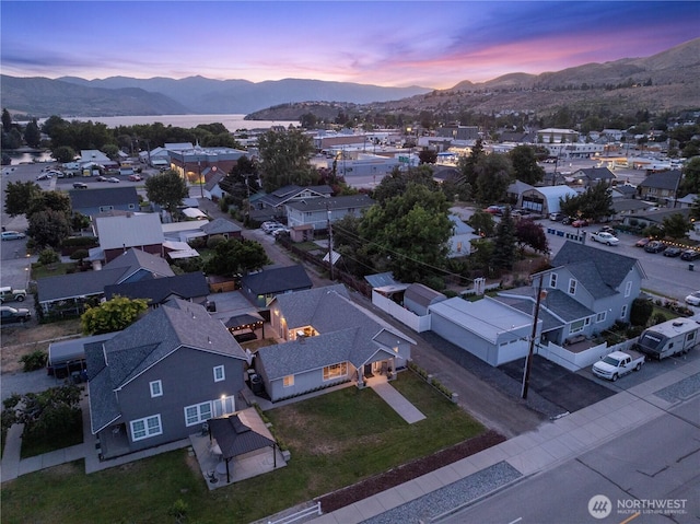 214 S Bradley St, Chelan, WA 98816 - aerial perspective of suburban area featuring a mountain backdrop