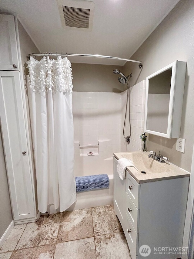 1221 E 63rd St, Tacoma, WA 98404 - bathroom with shower / bathtub combination with curtain and vanity