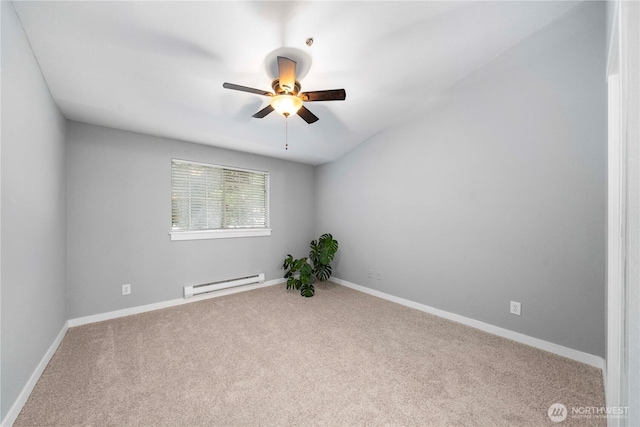 1839 S 286th Ln Unit S-201, Federal Way, WA 98003 - unfurnished room with a baseboard heating unit, ceiling fan, and carpet floors