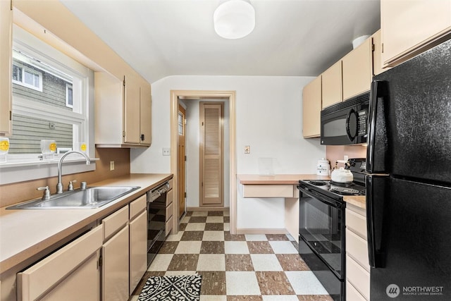 1327 N 79th St, Seattle, WA 98103 - kitchen featuring black appliances, light flooring, and light countertops