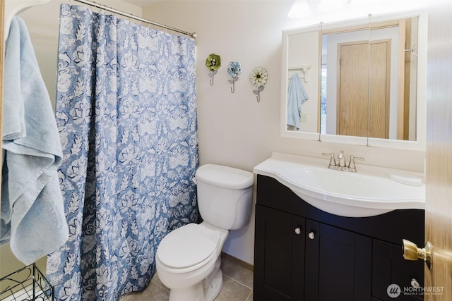 7601 Greenridge Loop SW, Olympia, WA 98512 - full bathroom with vanity, tile patterned floors, and curtained shower