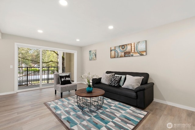 12700 NE 8th St Unit E-205, Bellevue, WA 98005 - living room with light wood-type flooring and recessed lighting