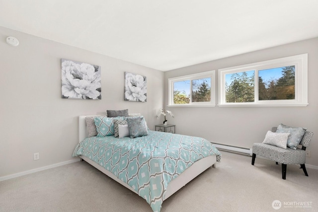 12700 NE 8th St Unit E-205, Bellevue, WA 98005 - bedroom featuring a baseboard heating unit and carpet flooring