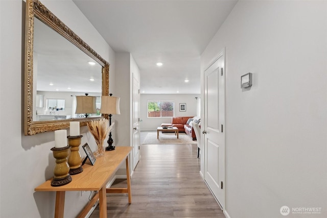 1423 Cascade St, Sultan, WA 98294 - hallway featuring recessed lighting and wood finished floors