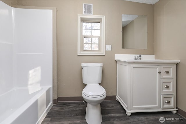 1514 Mt Brynion Rd, Kelso, WA 98626 - bathroom with wood finished floors, vanity, and shower / washtub combination
