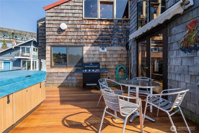 3123 Fairview Ave E Unit 2, Seattle, WA 98102 - wooden terrace with area for grilling and outdoor dining area