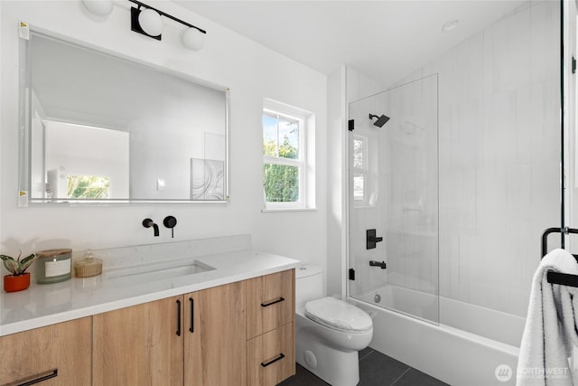 10520 NE 111th Pl, Kirkland, WA 98033 - full bath featuring vanity, shower / tub combination, and tile patterned flooring