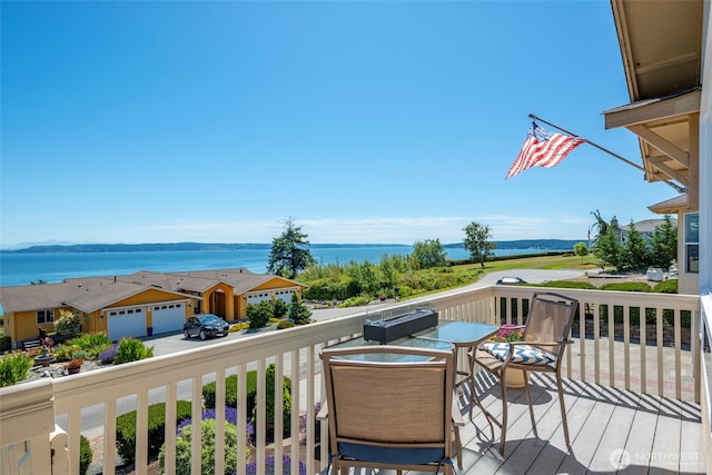 1223 Rainier Ln, Oak Harbor, WA 98277 - wooden terrace with a water view