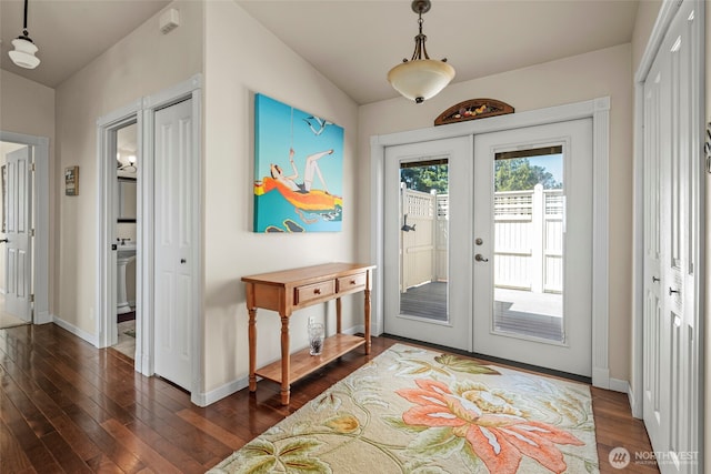 1223 Rainier Ln, Oak Harbor, WA 98277 - entryway featuring french doors and dark wood-style flooring