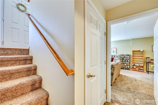 4243 Holcomb St, Port Townsend, WA 98368 - staircase featuring carpet flooring