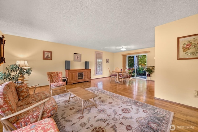 507 Lyla Ln, Bellingham, WA 98225 - living room with a textured ceiling and wood finished floors