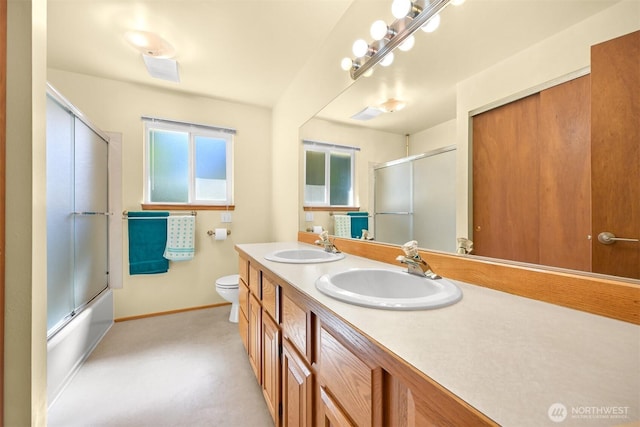 507 Lyla Ln, Bellingham, WA 98225 - full bath with double vanity and enclosed tub / shower combo