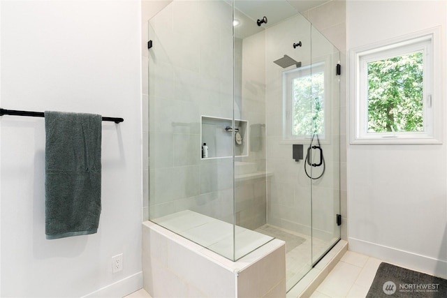 600 SW Cloverdale St, Seattle, WA 98106 - full bath featuring a shower stall and tile patterned flooring