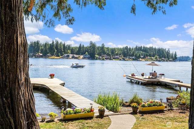 20 E Shore Ct, Grapeview, WA 98546 - dock area featuring a water view