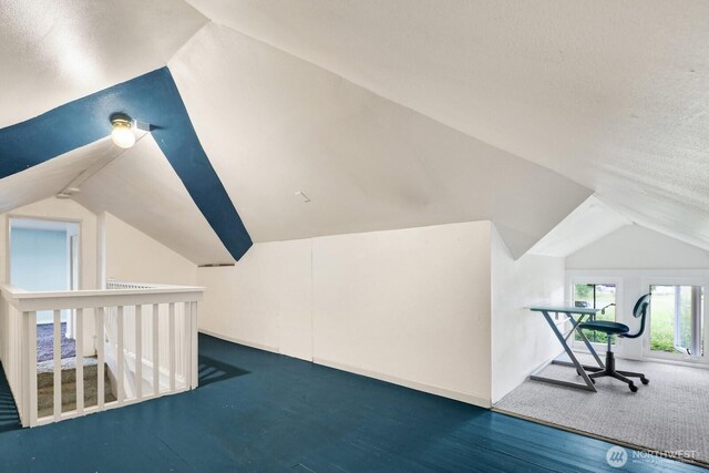 8597 Harborview Rd, Blaine, WA 98230 - bonus room featuring vaulted ceiling, wood finished floors, and a textured ceiling