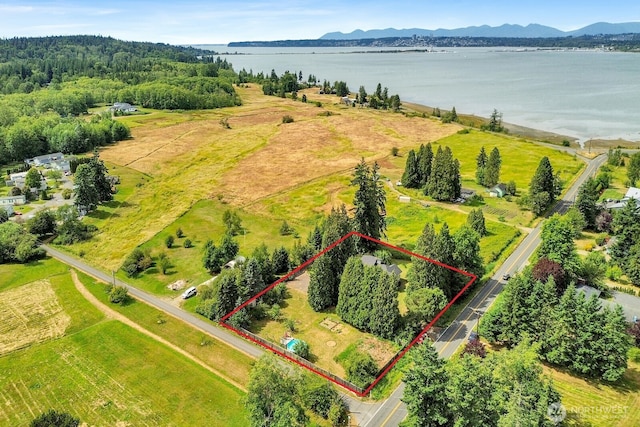 8597 Harborview Rd, Blaine, WA 98230 - view of rural area featuring a water and mountain view and property parcel outlined