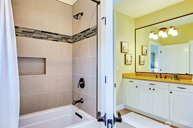 73 Sable Ct, Sequim, WA 98382 - bathroom featuring shower / bath combo and vanity
