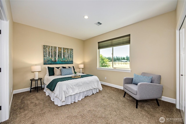 73 Sable Ct, Sequim, WA 98382 - carpeted bedroom with baseboards and recessed lighting