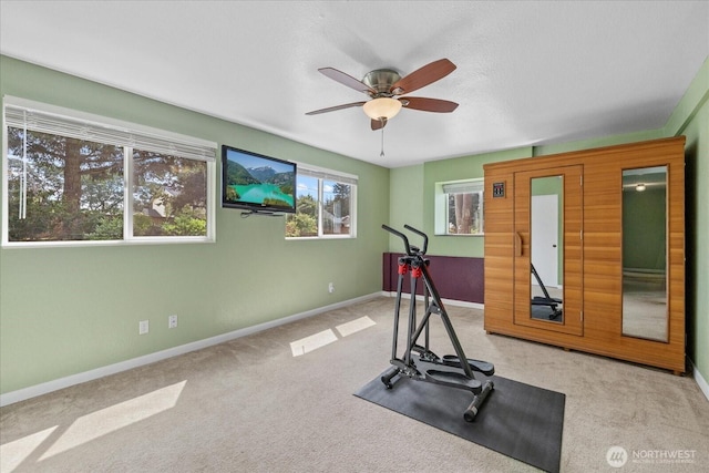 14416 4th Ave E, Tacoma, WA 98445 - workout area featuring carpet flooring and ceiling fan