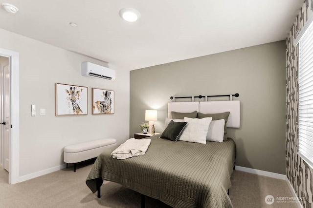14707 87th Ave SE Unit V4, Snohomish, WA 98296 - bedroom with light carpet and a wall mounted air conditioner