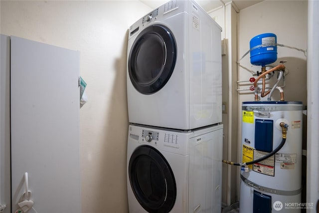 230 SW Clark St Unit C203, Issaquah, WA 98207 - laundry room with secured water heater and stacked washing machine and dryer