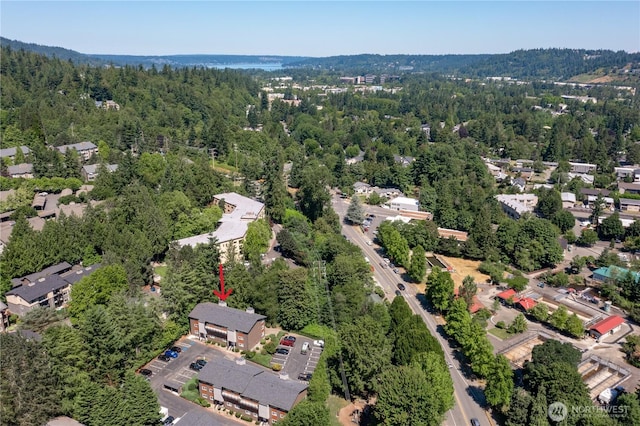230 SW Clark St Unit C203, Issaquah, WA 98207 - aerial overview of property's location with a heavily wooded area