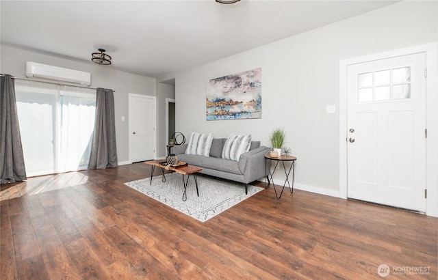 462 G St, Blaine, WA 98230 - living area with a wall mounted air conditioner and wood finished floors