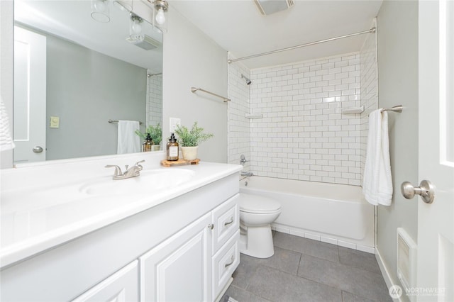 462 G St, Blaine, WA 98230 - bathroom featuring vanity, bathtub / shower combination, and tile patterned flooring