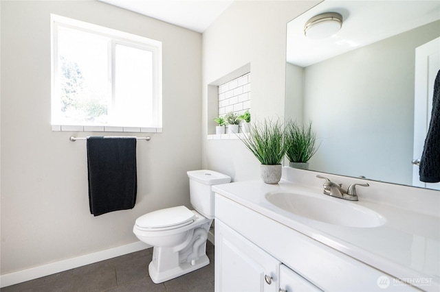 462 G St, Blaine, WA 98230 - half bathroom featuring plenty of natural light, vanity, and tile patterned floors