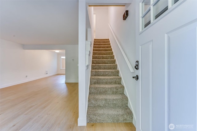 1717 150th Ave SE Unit 18, Bellevue, WA 98007 - staircase with wood finished floors and baseboards