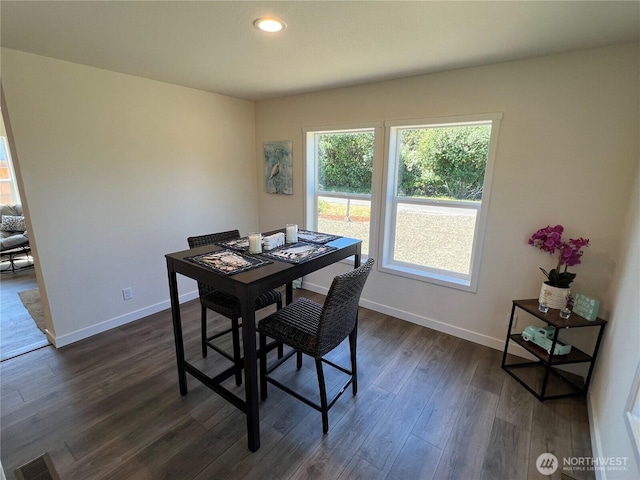 303 N Wynoochee Dr SW, Ocean Shores, WA 98569 - dining space featuring dark wood-style floors and recessed lighting