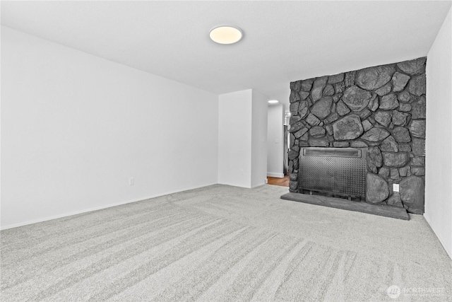 2235 E Wright Ave, Tacoma, WA 98404 - unfurnished living room with carpet and a fireplace