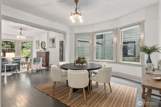 743 Broadway E, Seattle, WA 98102 - dining area with a chandelier and hardwood / wood-style flooring