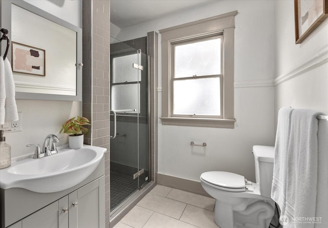 743 Broadway E, Seattle, WA 98102 - bathroom featuring tile patterned floors, vanity, and a stall shower
