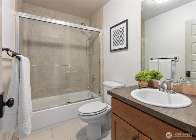 743 Broadway E, Seattle, WA 98102 - full bathroom featuring vanity, shower / bath combination with glass door, and tile patterned flooring