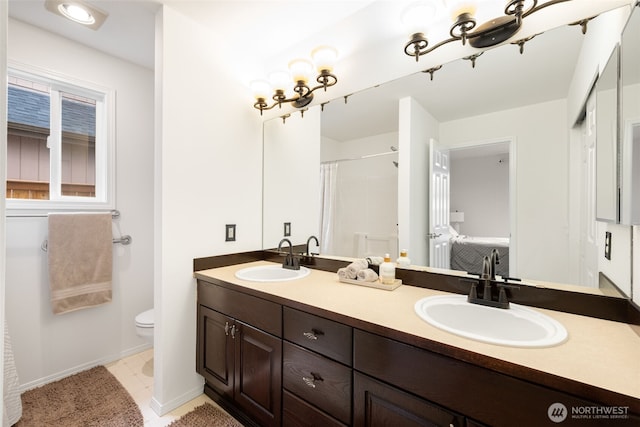 20122 102nd Ave SE, Kent, WA 98031 - bathroom featuring double vanity and curtained shower