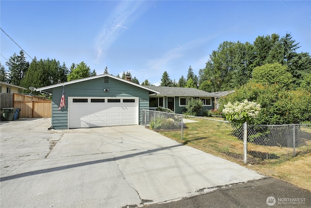 18844 SE 214th St, Renton, WA 98058 - ranch-style home with an attached garage, driveway, and a chimney