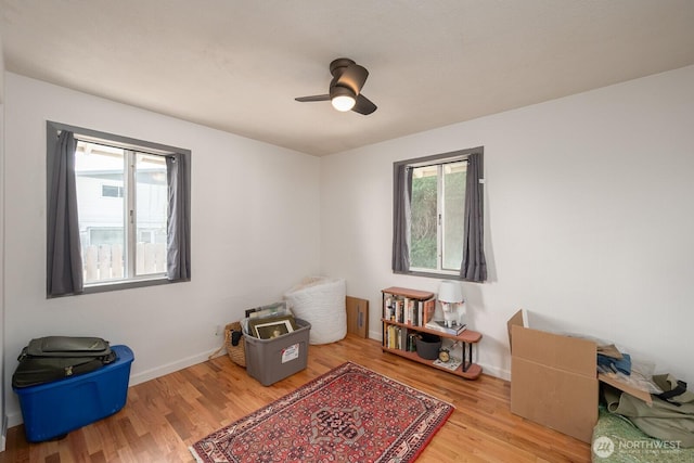 118 N Hemlock St, Soap Lake, WA 98851 - miscellaneous room featuring plenty of natural light, wood finished floors, and ceiling fan