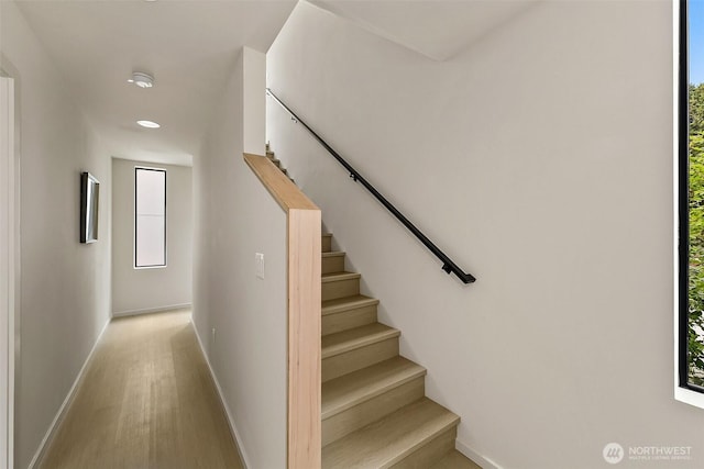 8733 13th Ave NW Unit A, Seattle, WA 98117 - stairway featuring healthy amount of natural light and recessed lighting
