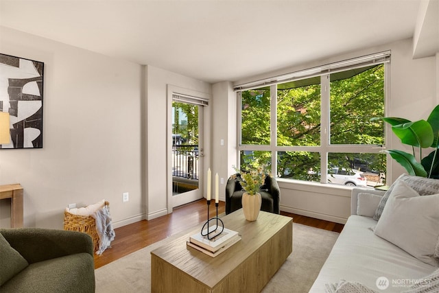 1420 E Pine St Unit E203, Seattle, WA 98122 - living area featuring light wood-type flooring and baseboards