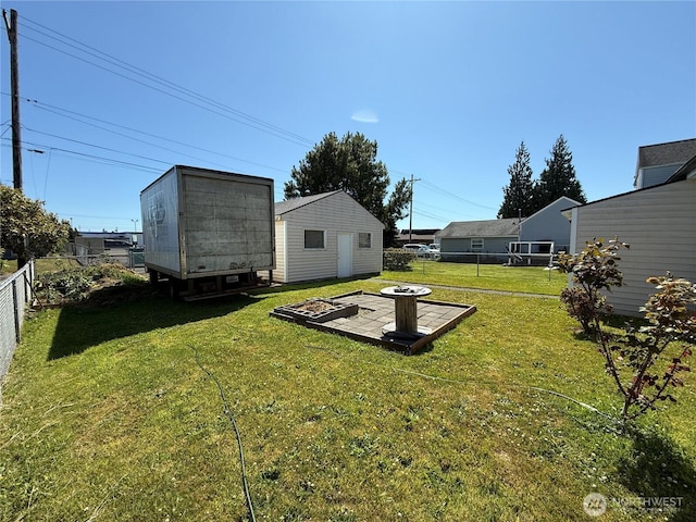 1717 Cherry St, Aberdeen, WA 98520 - fenced backyard with a fire pit and a shed