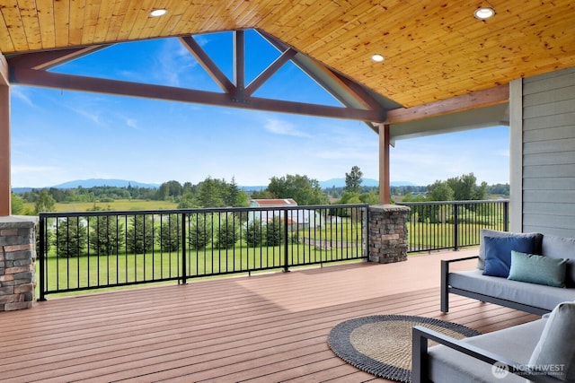 5754 W 26th Crst, Ferndale, WA 98248 - wooden deck featuring a mountain view