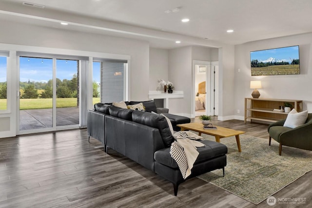 5754 W 26th Crst, Ferndale, WA 98248 - living room with recessed lighting and dark wood finished floors