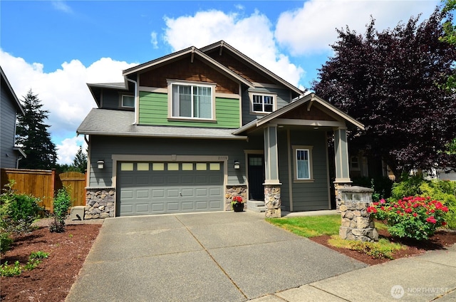 27719 NE 146th Way, Duvall, WA 98019 - craftsman inspired home with an attached garage, stone siding, and driveway