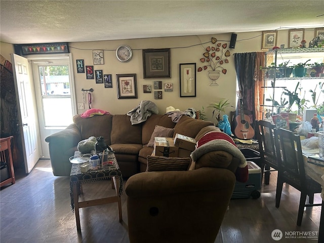 517 Juniper, Oroville, WA 98844 - living room with wood finished floors and a textured ceiling