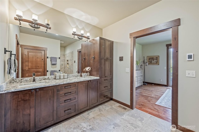 239 Foxridge Ln, Leavenworth, WA 98826 - bathroom with double vanity and a tile shower