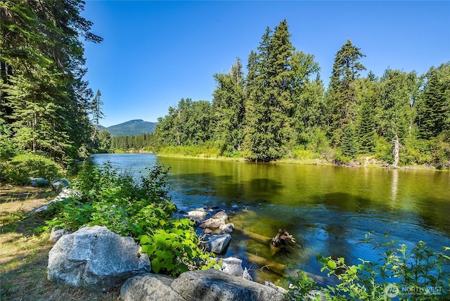 13990 Brae Burn Rd, Leavenworth, WA 98826 - water view with a mountainous background and a forest